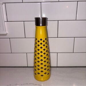 Yellow Water Bottle with Black Pattern